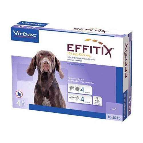 Effitix134/1200mg Pip Cães 10-20kg X4
