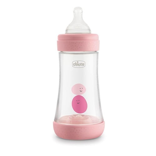 Biberão Perfect5 Fluxo Médio 2m+ Rosa 240ml