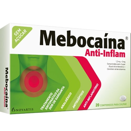 Mebocaína Anti-Inflam, 1,2/3 mg x 30 pastilhas