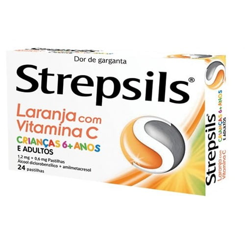 Strepsils Laranja com Vitamina C, 1,2/0,6 mg x 24 pst