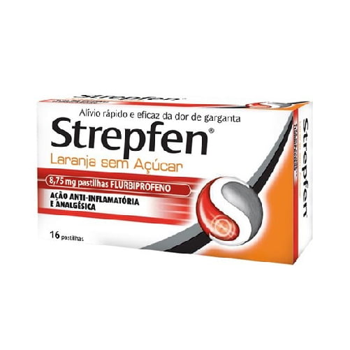 Strepfen Laranja sem açúcar, 8,75 mg  16 pastilhas